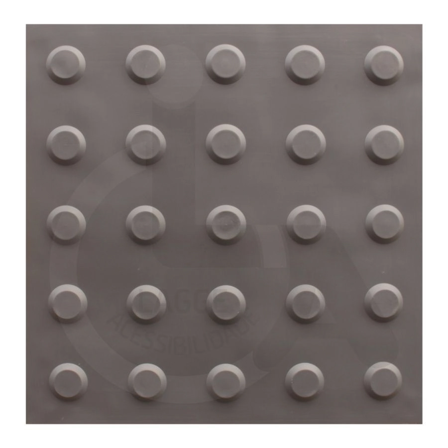 Kit 10 Pçs Piso Tátil Pvc 25x25 Alerta Cinza
