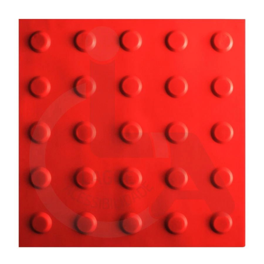 Kit 10 Pçs Piso Tátil Pvc 25x25 Alerta Vermelho
