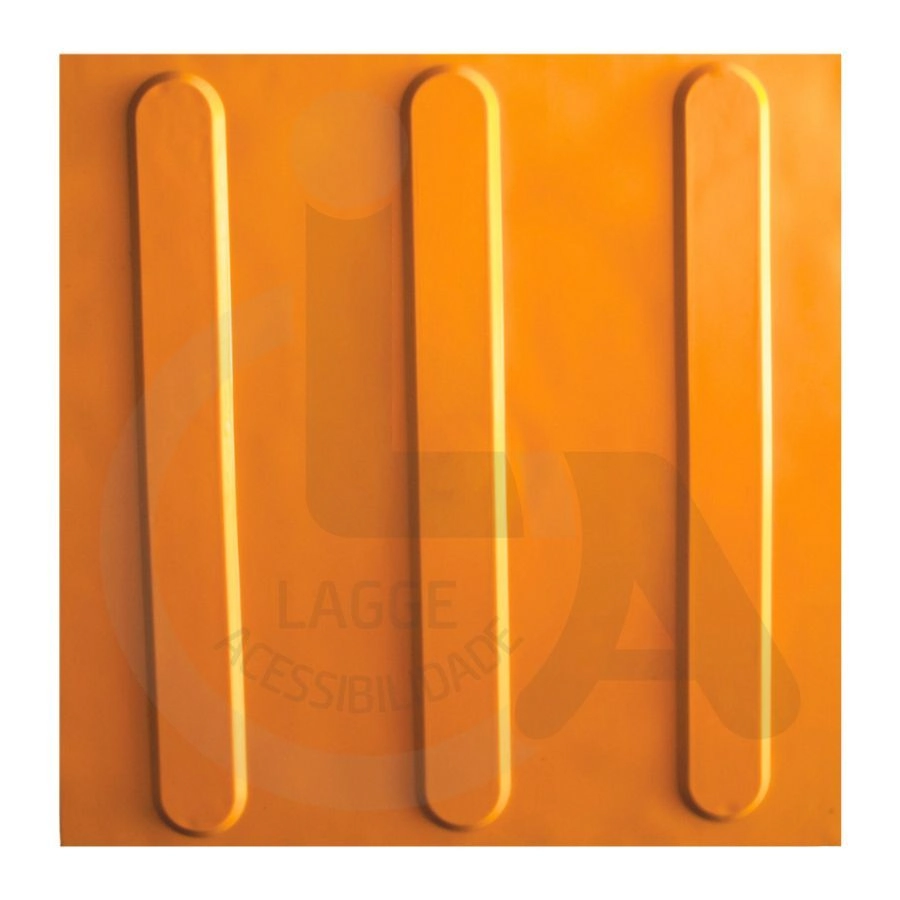 Kit 10 Pçs Piso Tátil Pvc 25x25 Direcional Amarelo