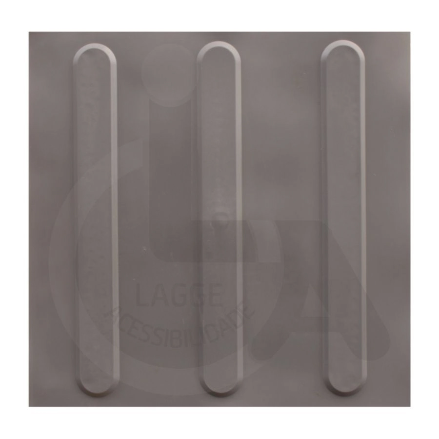 Kit 10 Pçs Piso Tátil Pvc 25x25 Direcional Cinza