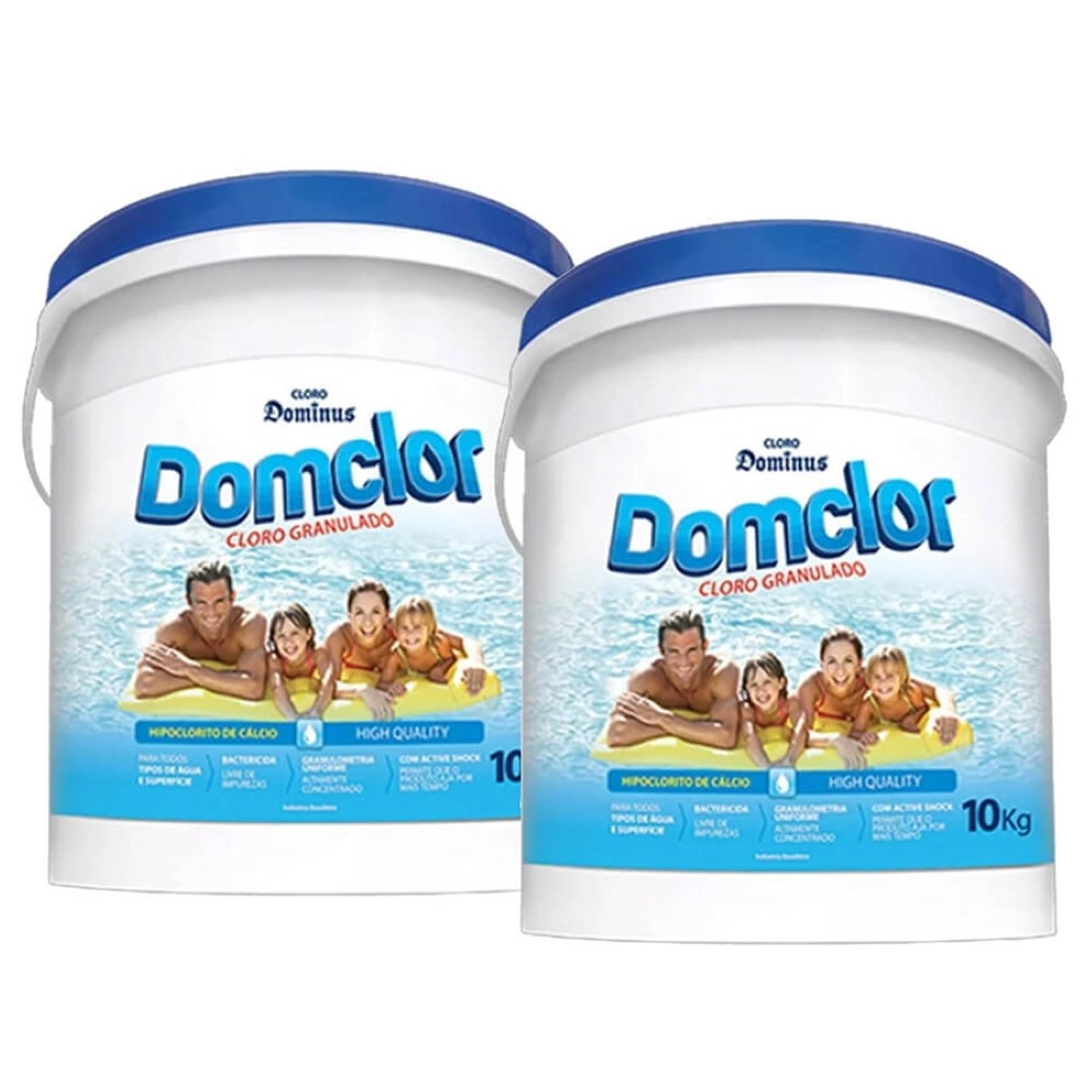 Kit 2 Cloro Piscina Hipoclorito Granulado Azul 10 Kg - Domclor