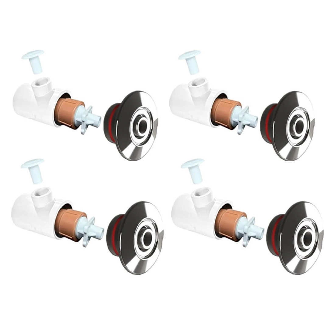 Kit 4 Dispositivo Hidromassagem Ajustável Piscina Premium Inox 316