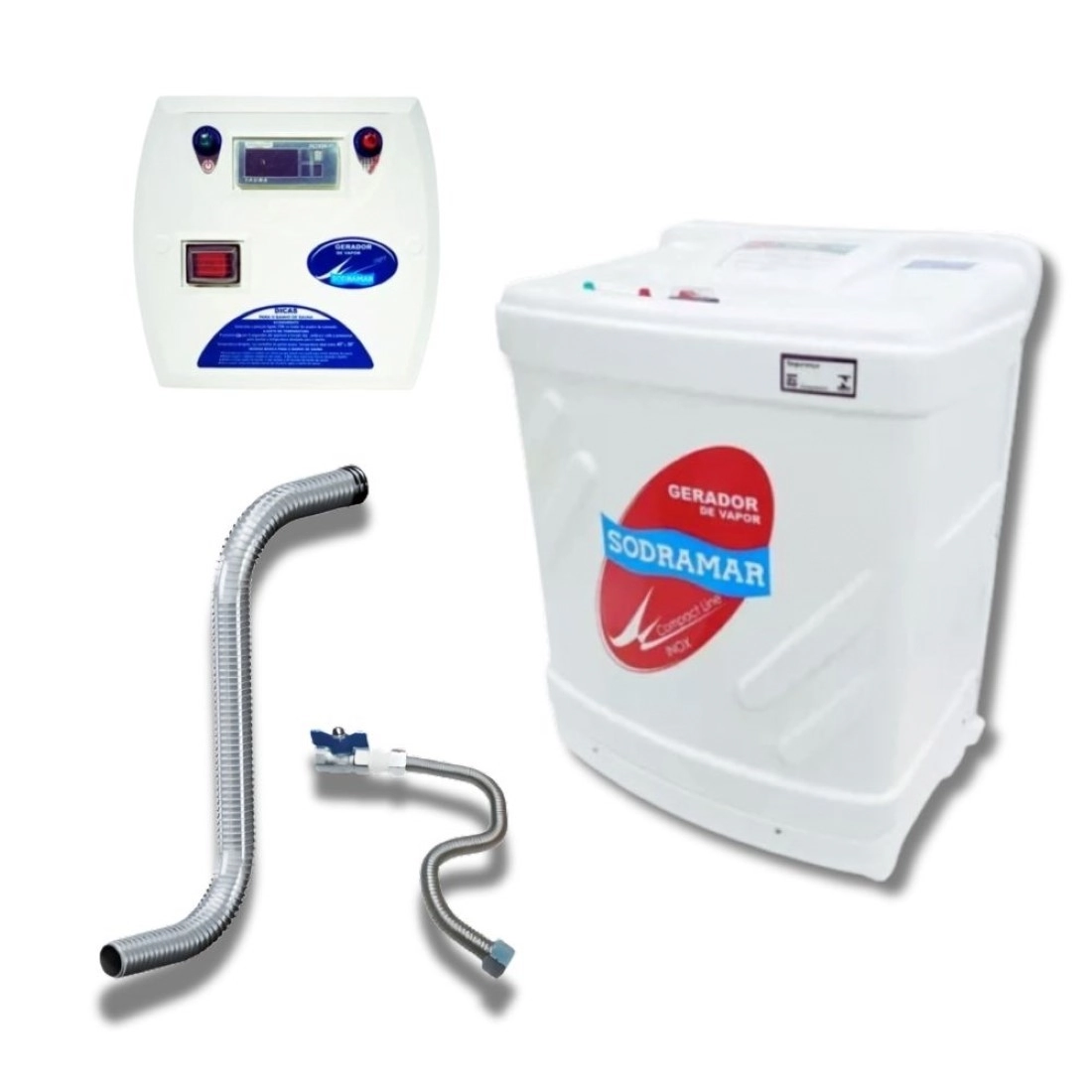 Sauna Vapor 9kw + Kit Instalação + Quadro Digital Sodramar - 10m³ - 380v Trifásico