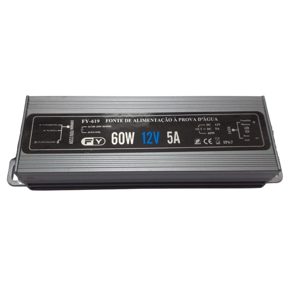 Fonte Elétrica Blindada A Prova De Água Ip67 5a 60w Bilvot
