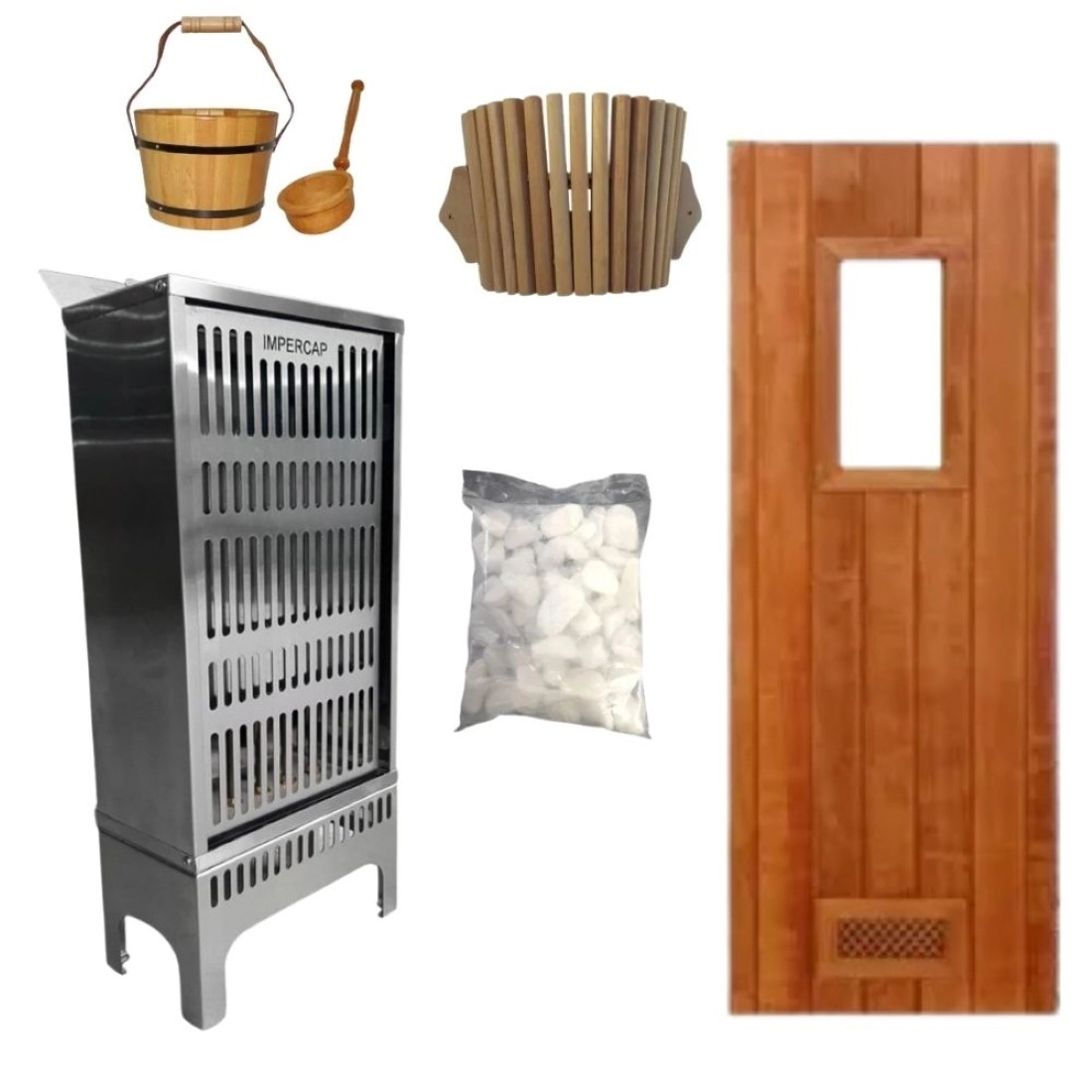 Kit Completo Sauna Seca Elétrica 6kw Impercap - Até 10 5m³ - 220v Bifásico