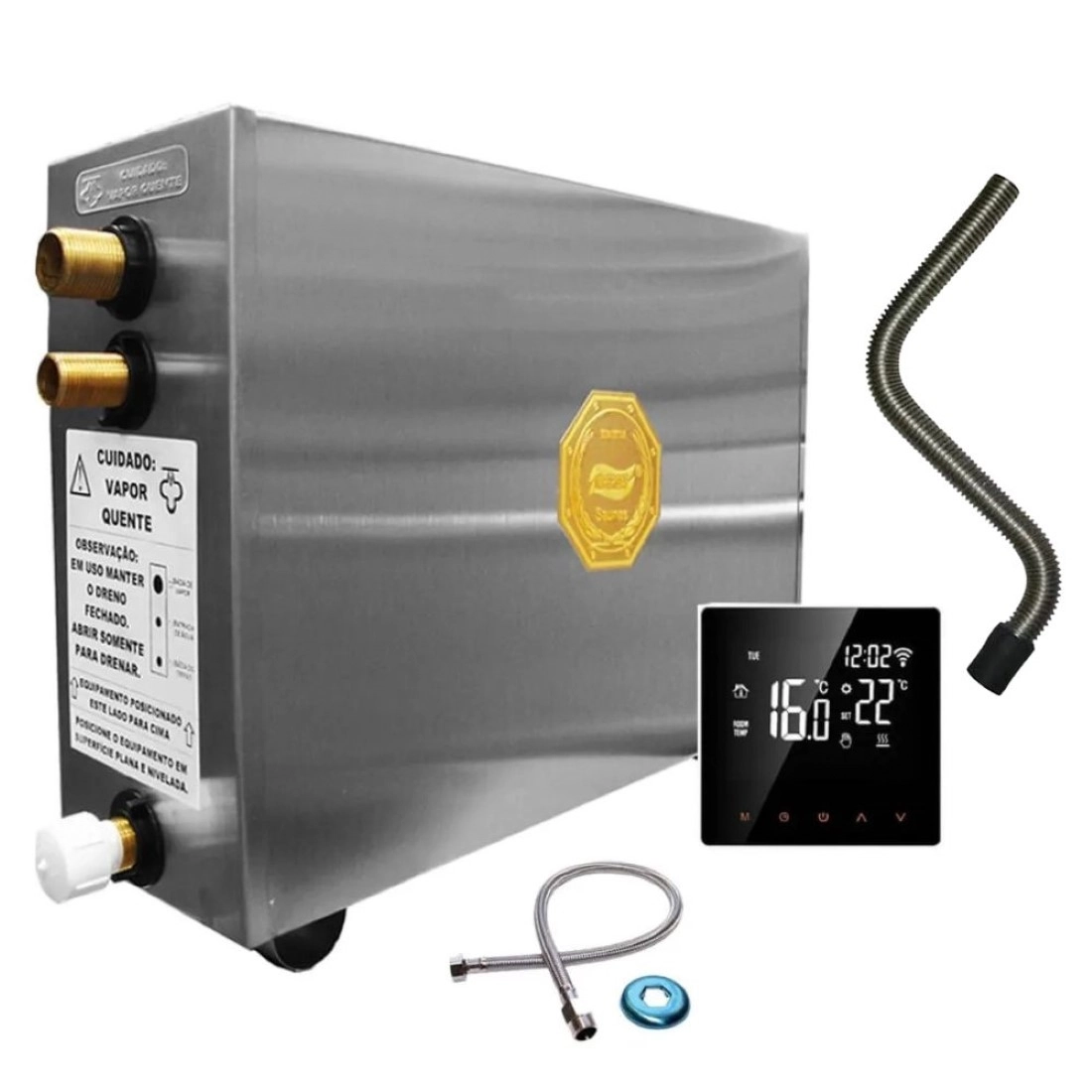 Sauna Vapor Impercap Smart Wifi 12kw + Kit Instalação Até 15m³ - 220v Trifásico