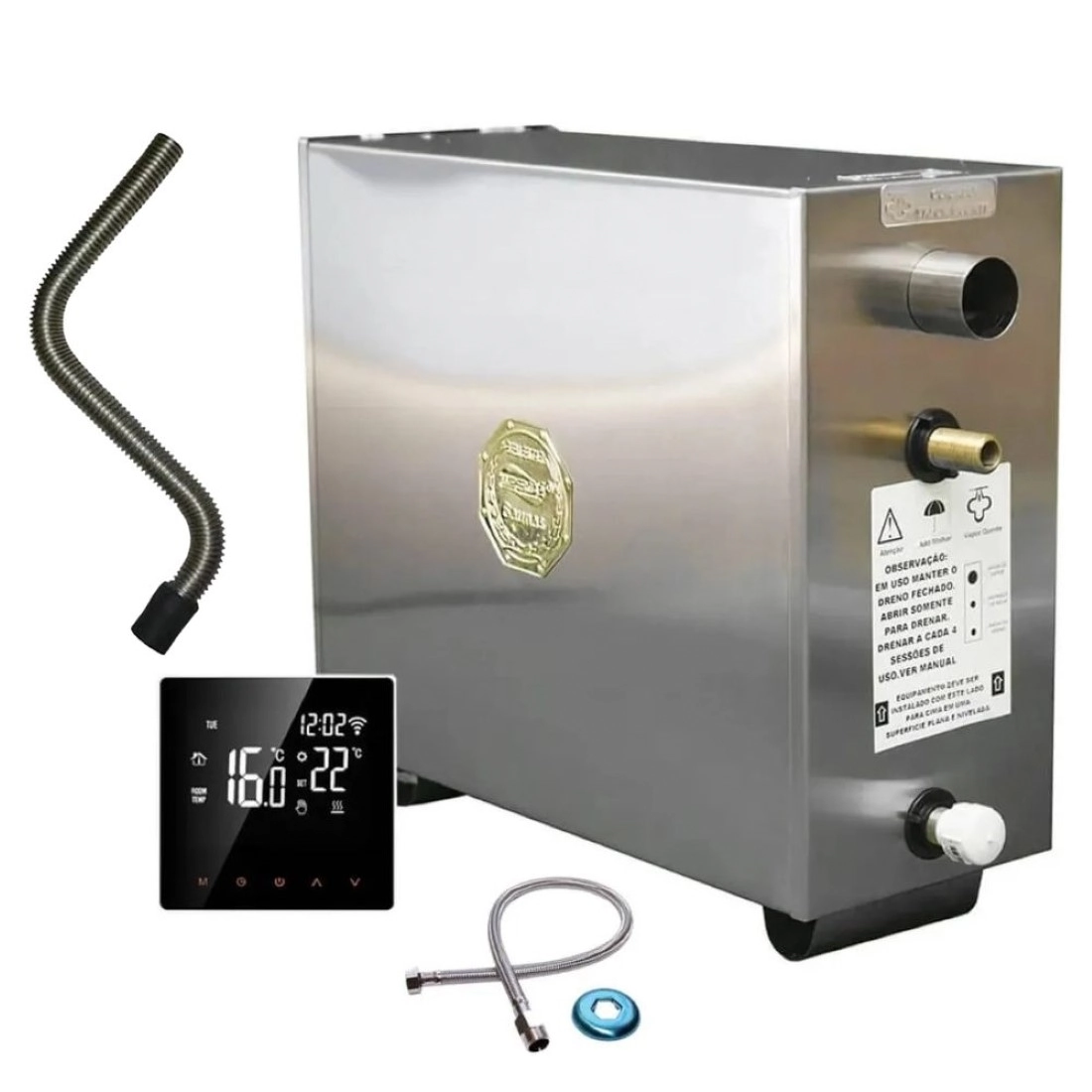 Sauna Vapor Impercap Smart Wifi 15kw + Kit Instalação Até 24m³ - 220v Bifásico