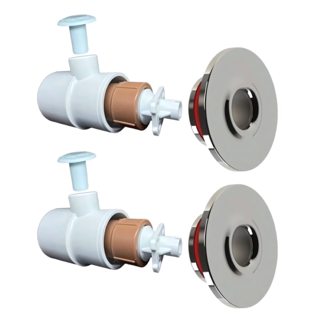 Kit Piscina 2 Dispositivo Hidromassagem Industek - Premium Inox 316