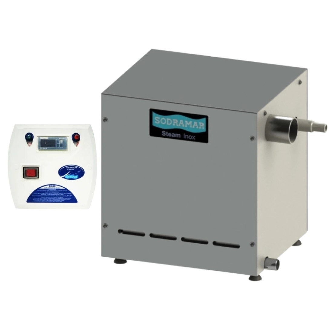 Sauna Vapor Steam Inox 15kw + Comando Digital 25m³ - Sodramar - 380v Trifásico - Quadro Digital
