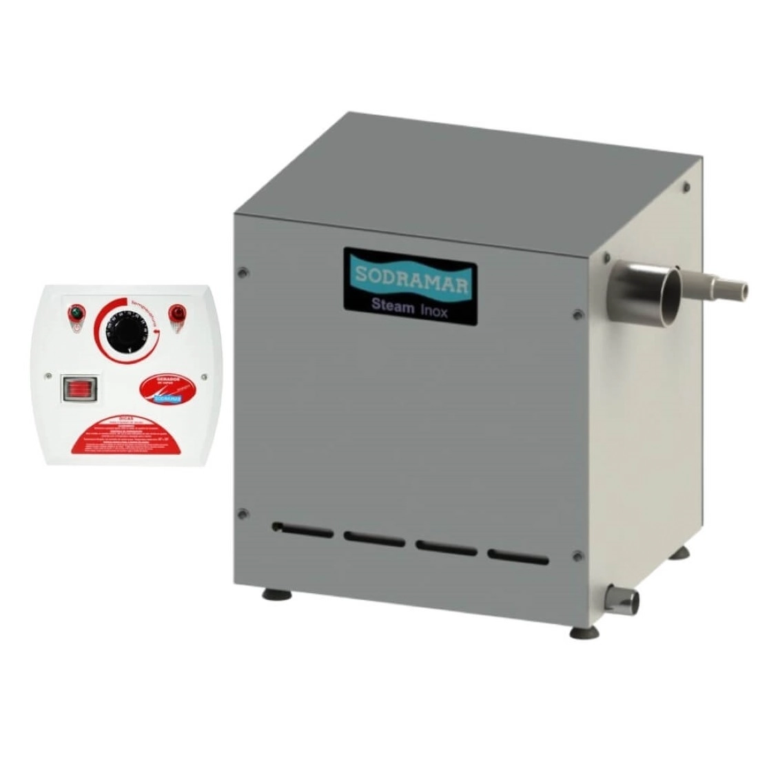 Sauna Vapor Steam Inox 15kw + Comando Analógico 25m³ - Sodramar - 380v Trifásico - Quadro Analógico