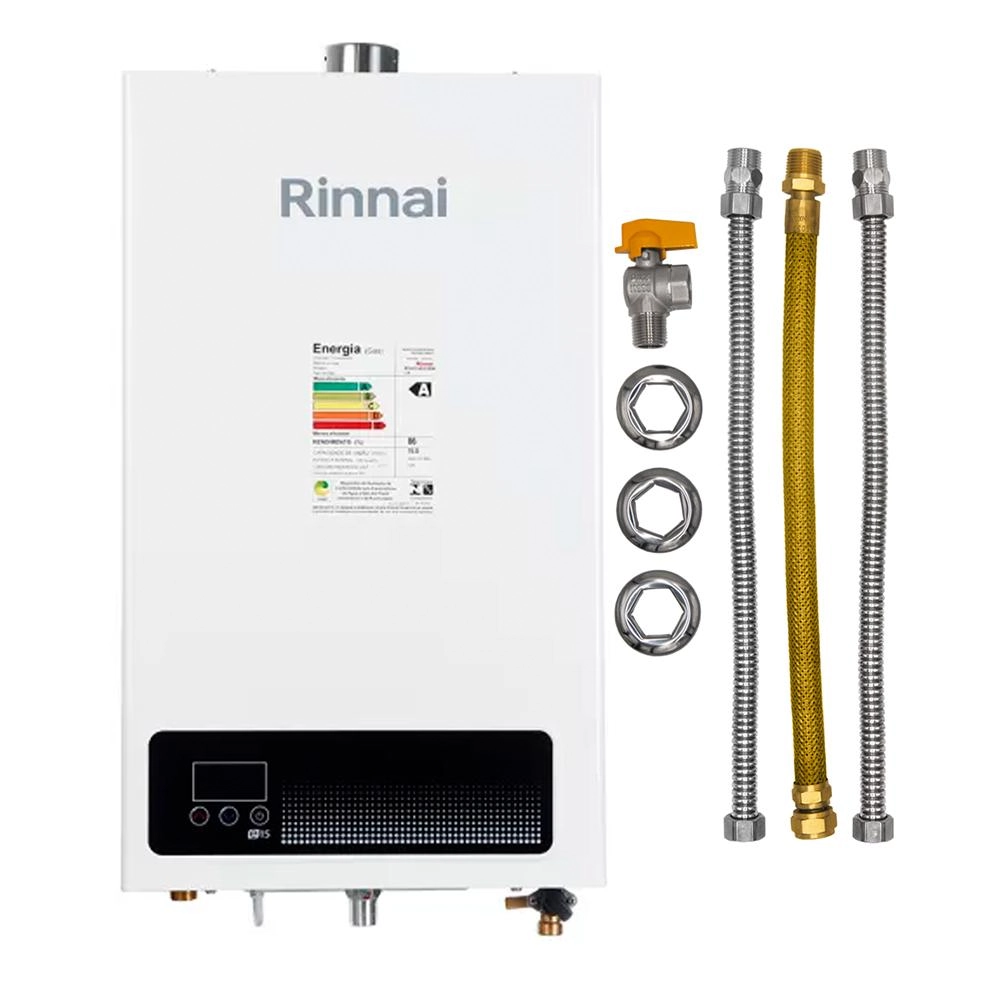 Kit - Aquecedor Rinnai 15 Litros E15 Feh - Gn (digital)