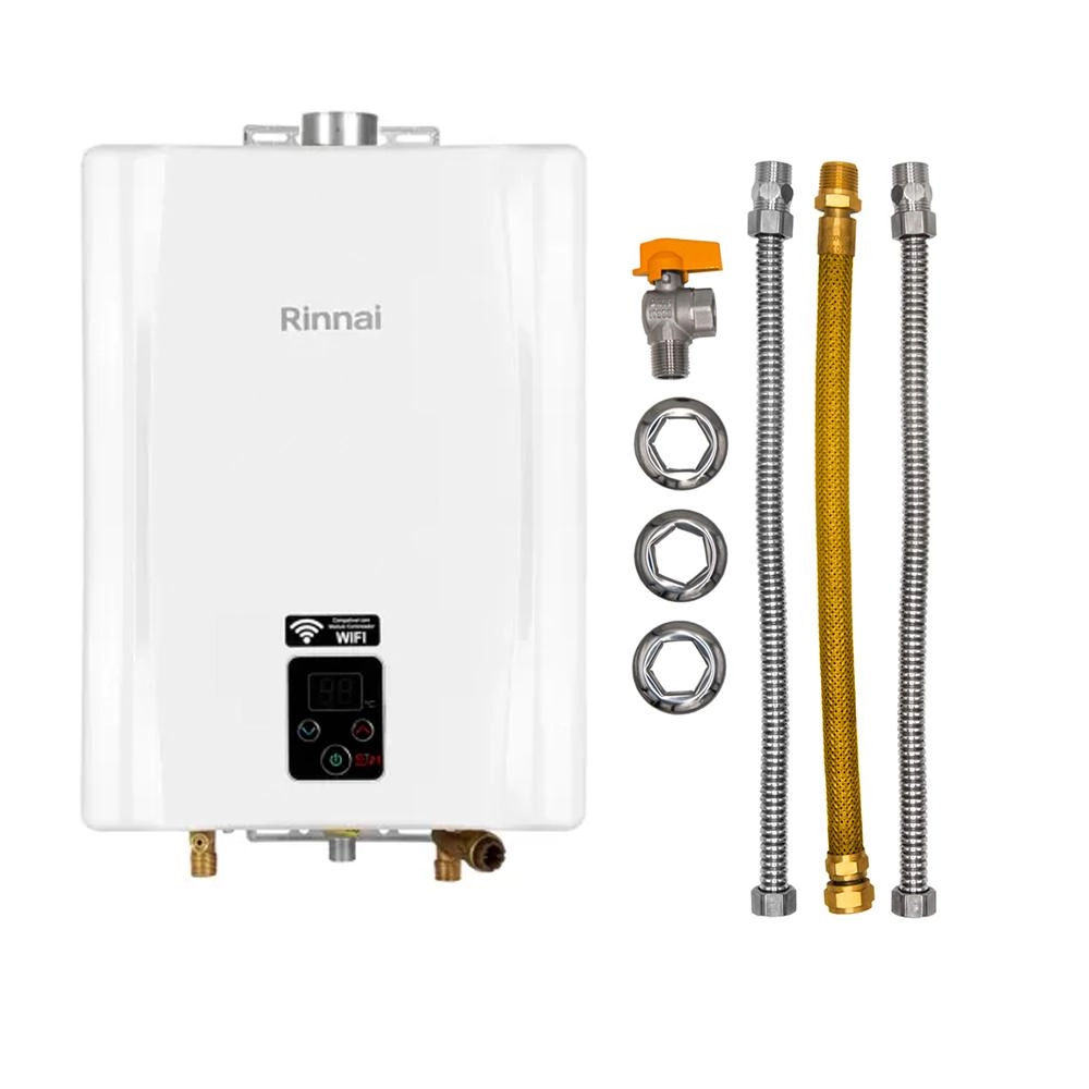 Aquecedor De Água A Gás Rinnai 21 Litros E21 Feh GN + Kit Ligação 40cm