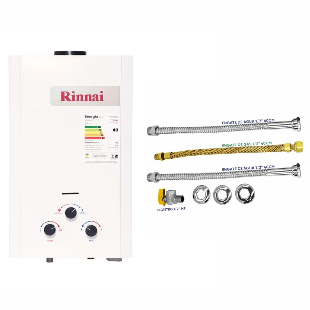 Aquecedor Rinnai 11 Litros M110 Cfh Glp (mecânico) + Kit Ligação De 40cm