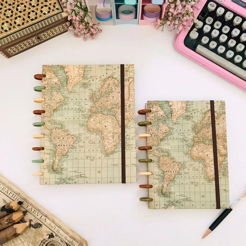 Caderno Argolado Univ Mapa Mundi Pcd8796 Buendia