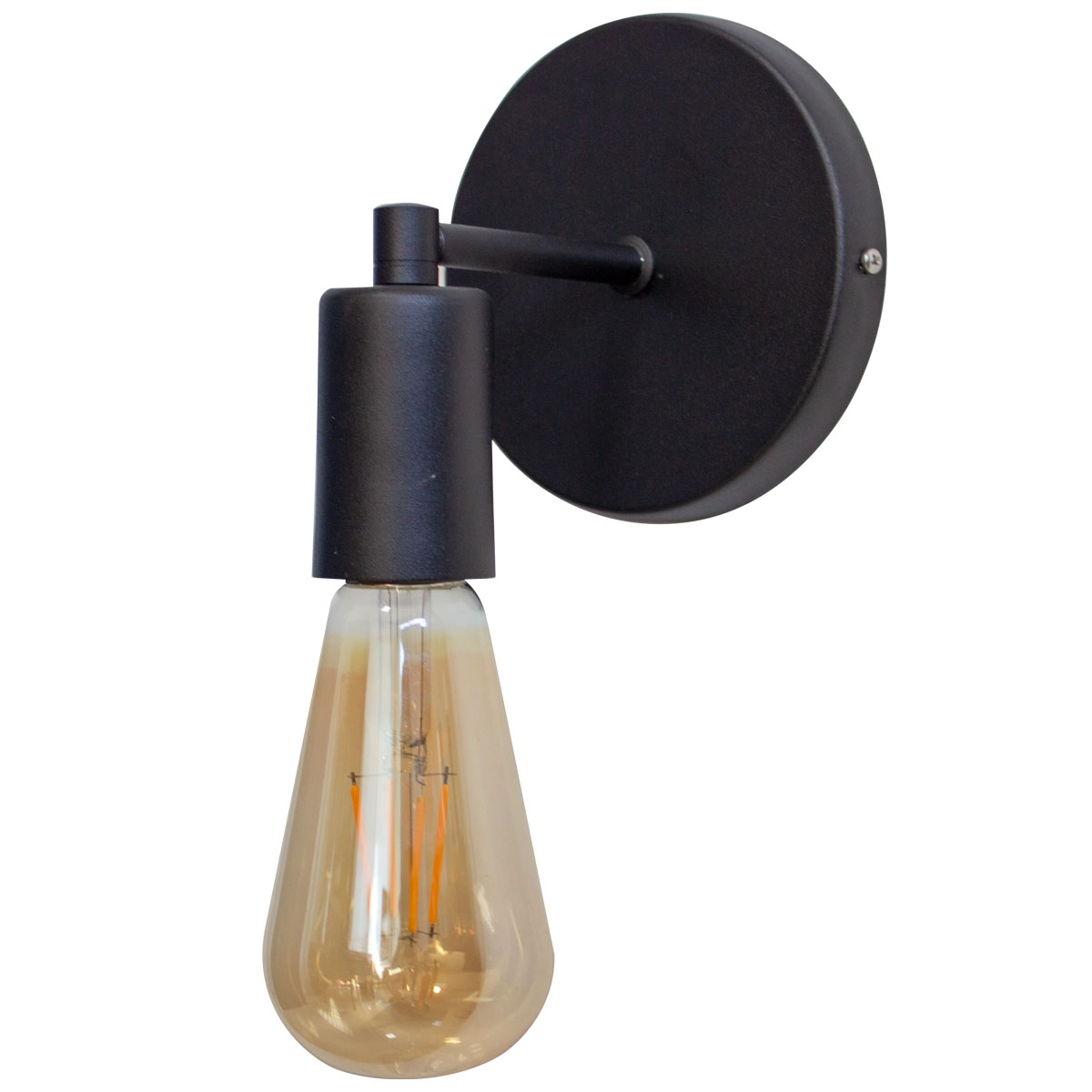Arandela Retrô Industrial Preto + Lâmpada Led St64