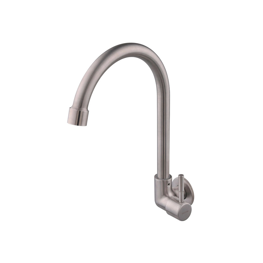 Torneira Parede Bica Para Cozinha ¼ De Volta Inox Escovado