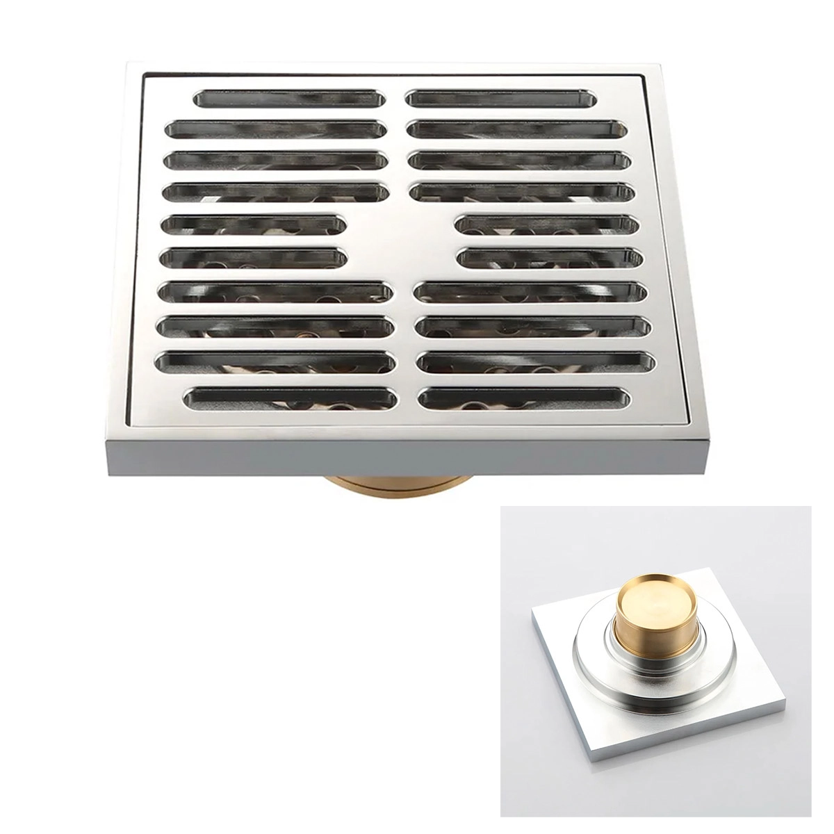 Ralo 10x10 Inox Lavabo Banheiro Anti Odor Anti Inseto Escoamento Rapido Seguro Resistente