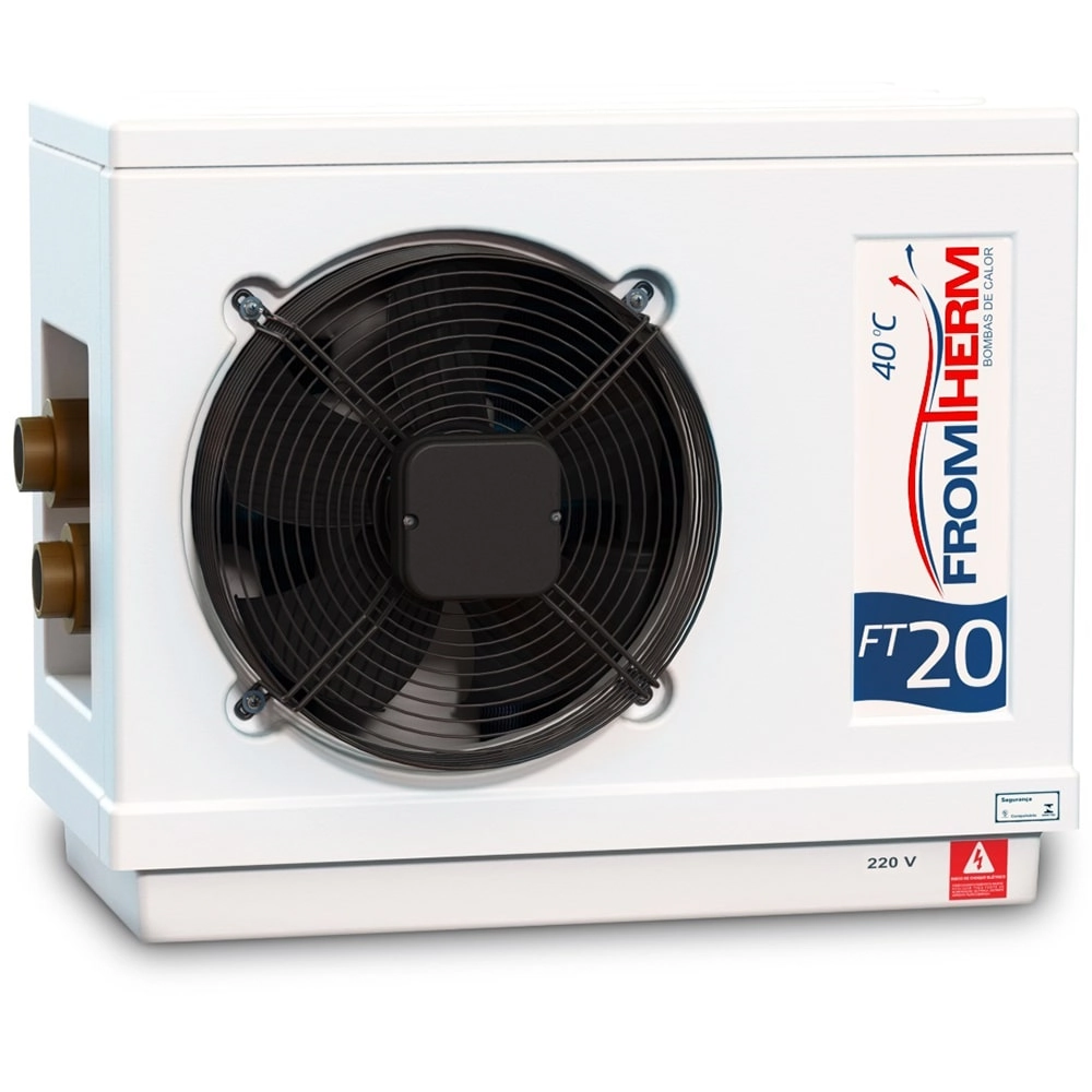 Trocador De Calor Aquecedor Piscina Fromtherm Ft20 Com Touchscreen