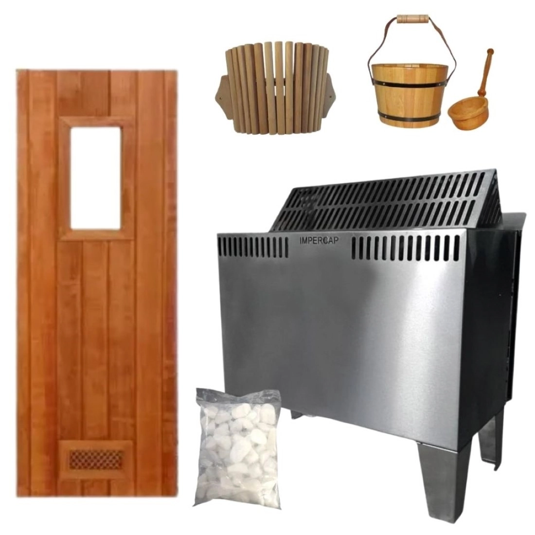 Kit Completo Sauna Seca Elétrica 15kw Impercap - Até 50m³ - 380v Trifásico (encomenda)