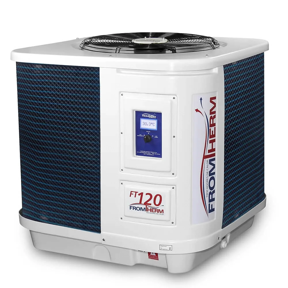 Trocador De Calor Aquecedor Piscina Fromtherm Ft120 Com Touchscreen - 220v Monofásico
