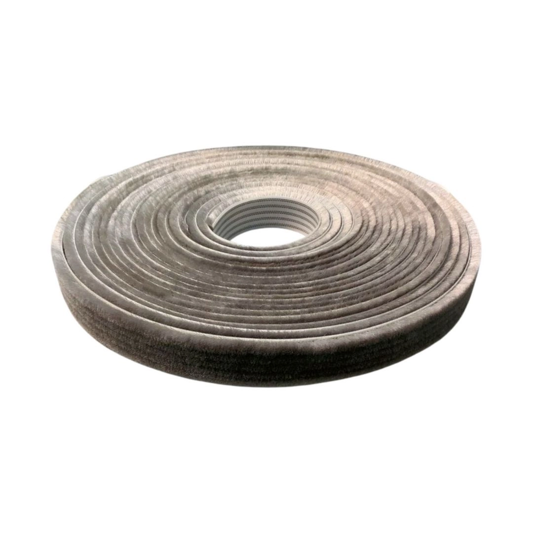 Escova Fita Vedação 25x7 Cinza Rolo C/10 Mts Encaixe Janela Porta Aluminio