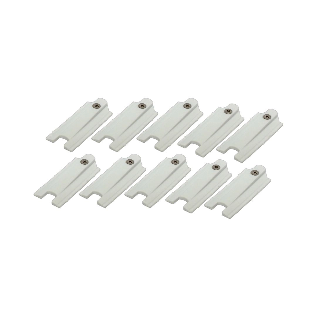 Guia Deslizante Janela Porta Correr Suprema S/placa Redonda Nyl-332 Tipo 2 Branco Kit 10 Un Pc