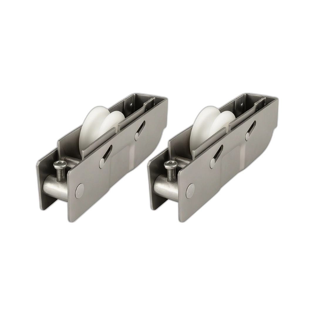 Roldana Suprema Inox Única P/ Trilho Redondo "u" Porta Rs-r80 Strong Kit C/2 Un