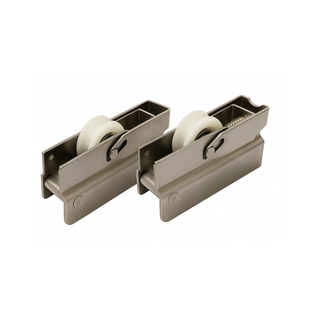 Roldana Gold Inox Única P/ Trilho Redondo "u" Porta Rg-r80 Strong Kit C/2 Un