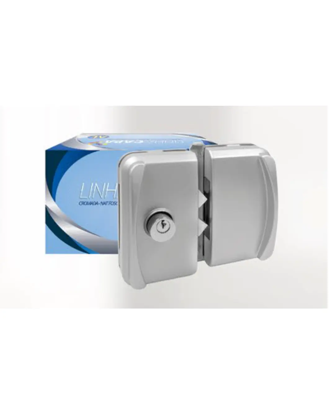 Fechadura Porta Janela Vidro Vidro Temperado Blindex Kit-11 2 Chaves Branco Linha Capa AL
