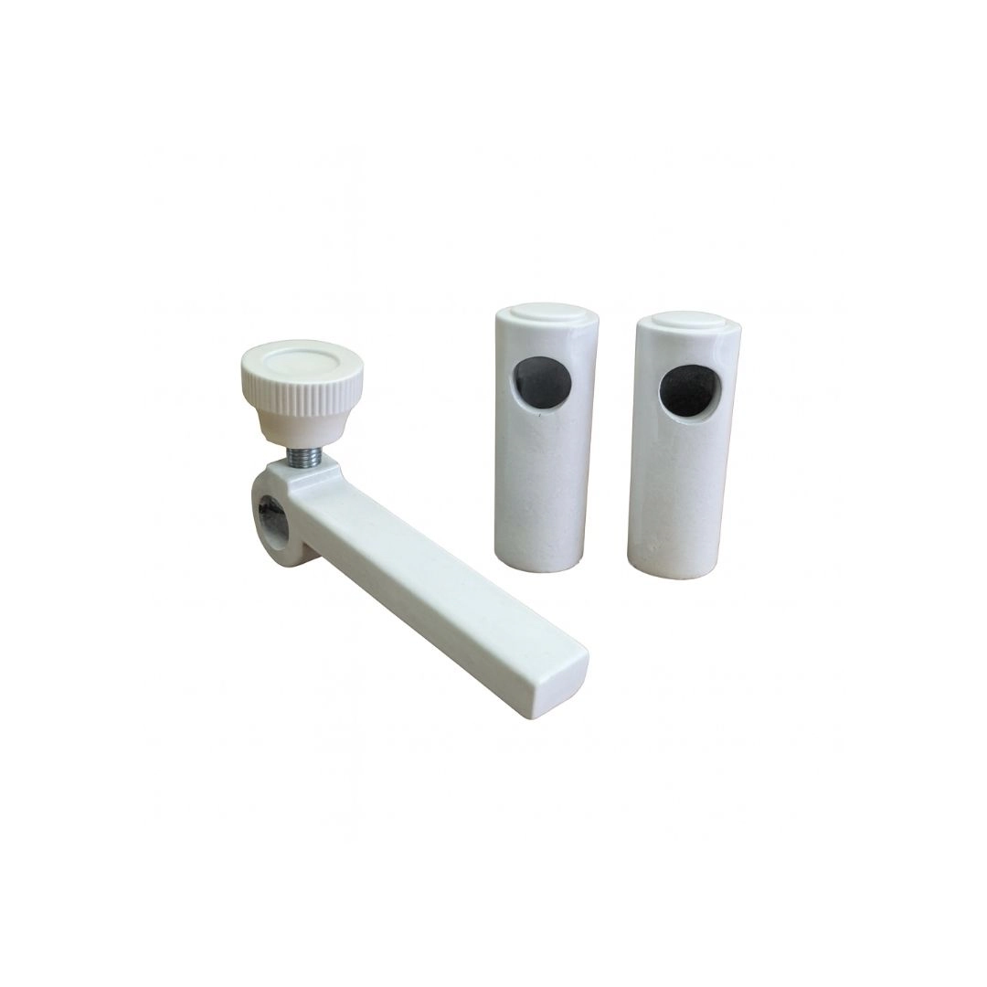 Kit Aparador Envidraçamento Sacada Aluminio Branco Cursor + Pinos C/ Parafusos