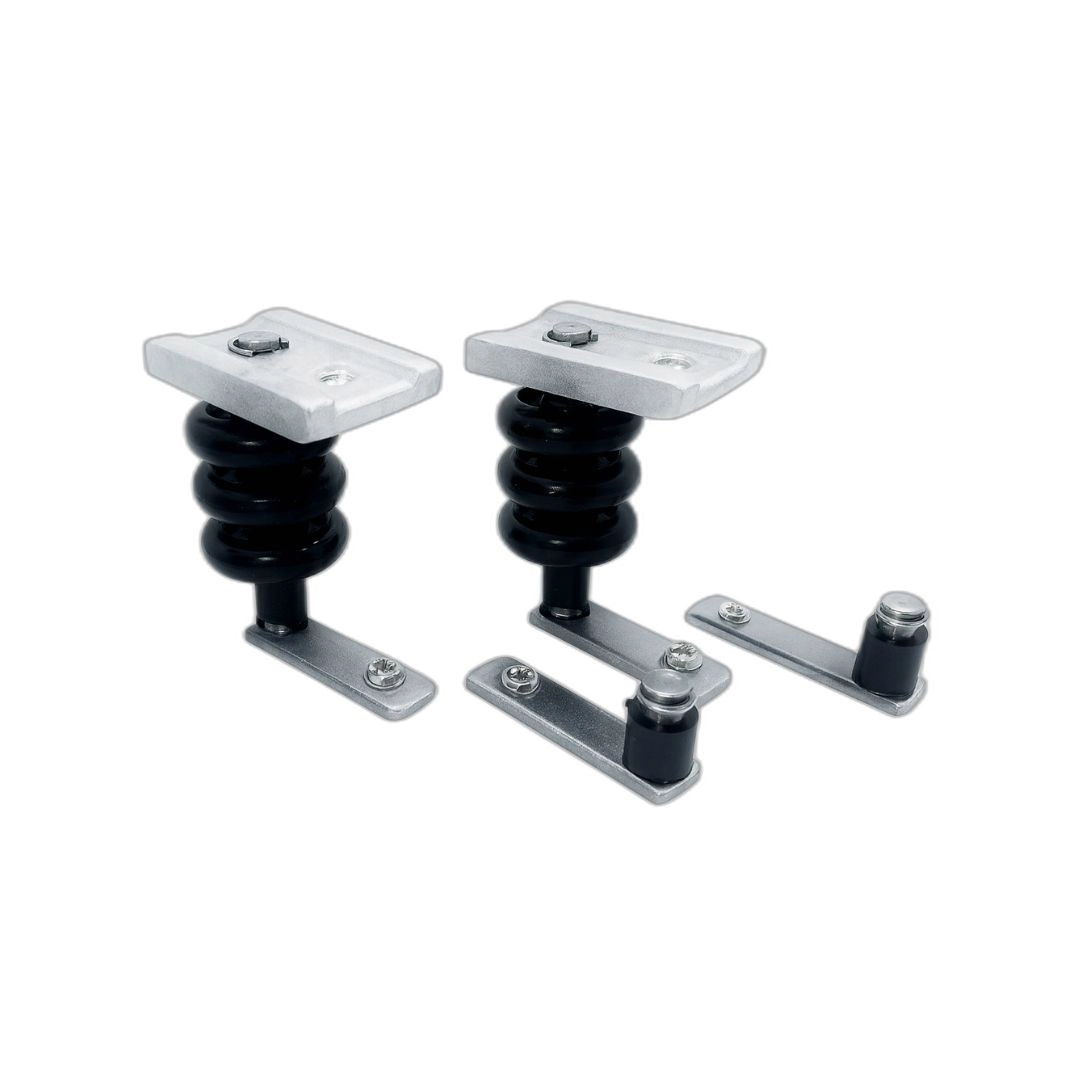 Pivot Batente Roldana E Pino Guia P/ Envidracamento Sacada Kit Siena C/4 Pcs Preto