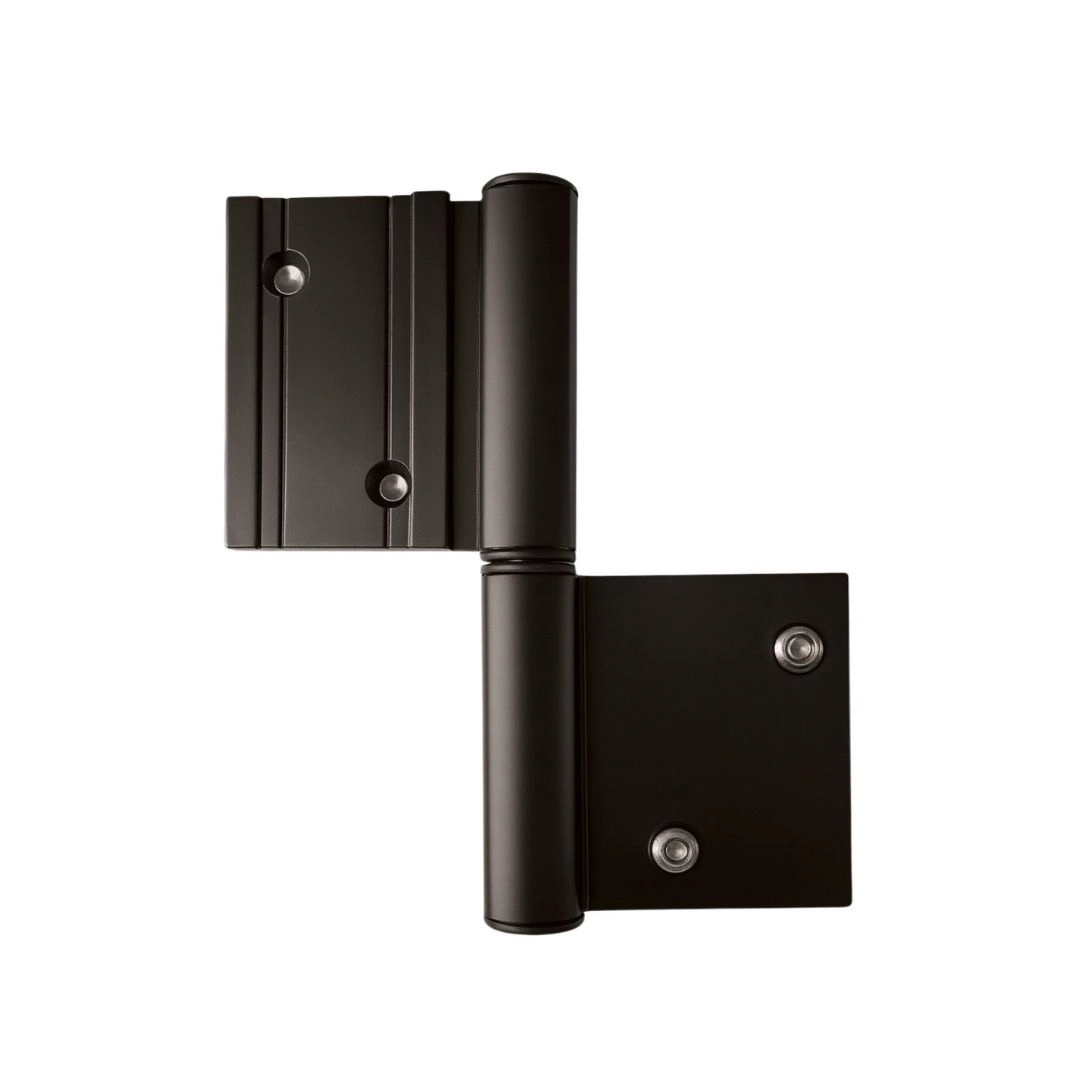 Dobradica Encaixe Linha 42 Dupla Sd-333 Porta Giro Abrir Aluminio Preto Gm