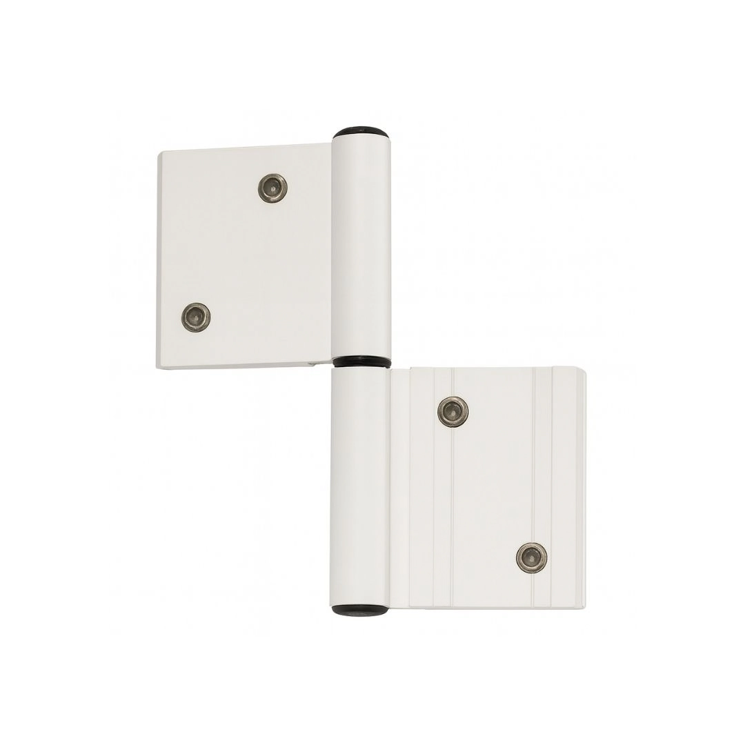 Dobradica Encaixe Linha 42 Dupla Sd-333 Porta Giro Abrir Aluminio Branco Gm