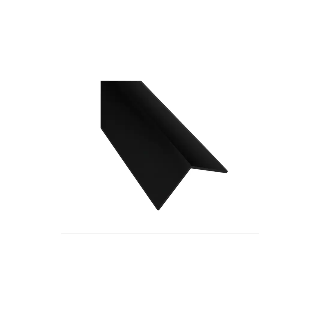 Perfil Aluminio Preto L-009 Cantoneira 3/4 Pol 19mm Acabamento Canto Parede Barra 2 Mts