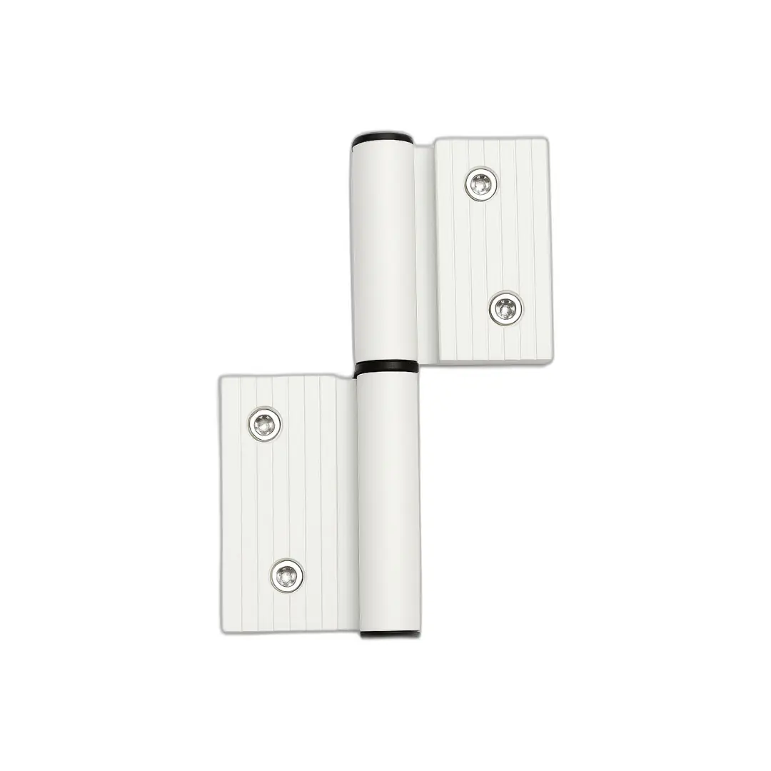 Dobradiça Encaixe Linha 30 Dupla Sd-323 Porta Giro Abrir Aluminio Branco Gm