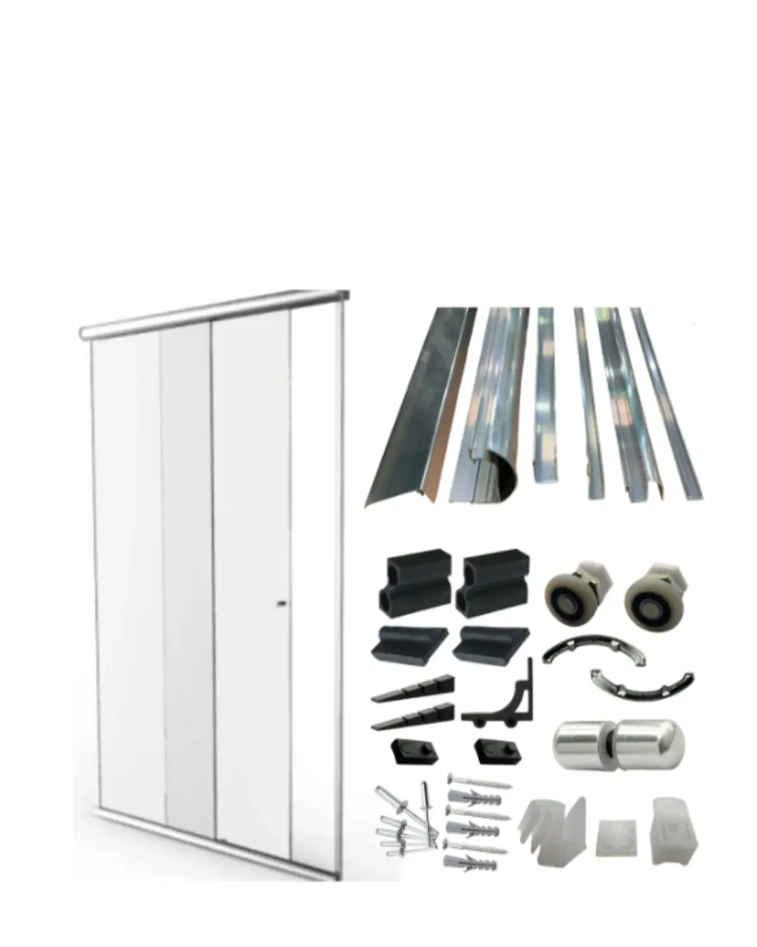 Kit Box Banheiro Padrao F1 2 Folhas Fixa/correr 1,90a X 1,00l Brilhante Vcb-f1b-100 Bri