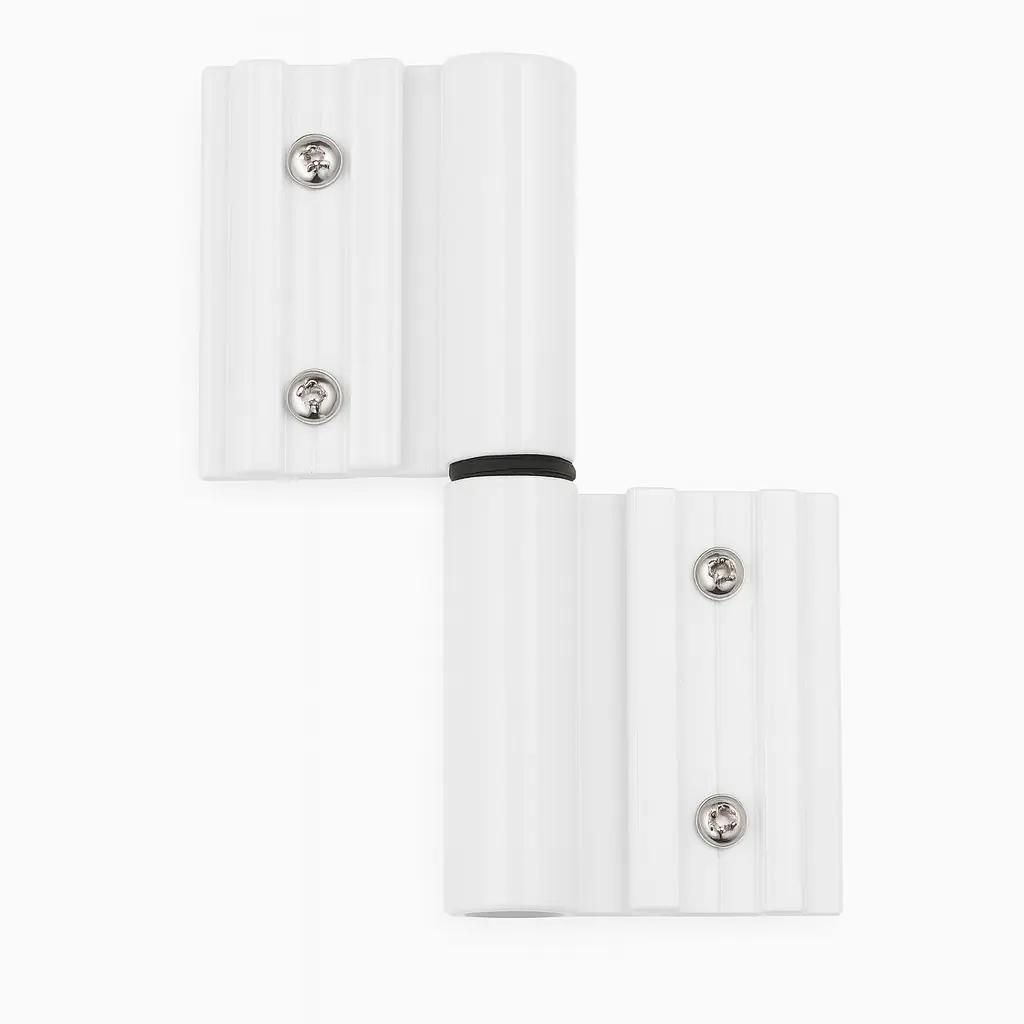 Dobradiça Encaixe Aluminio Porta Linha 25 Abas Desiguais C/desvio Branca Dob-692 Alumifix