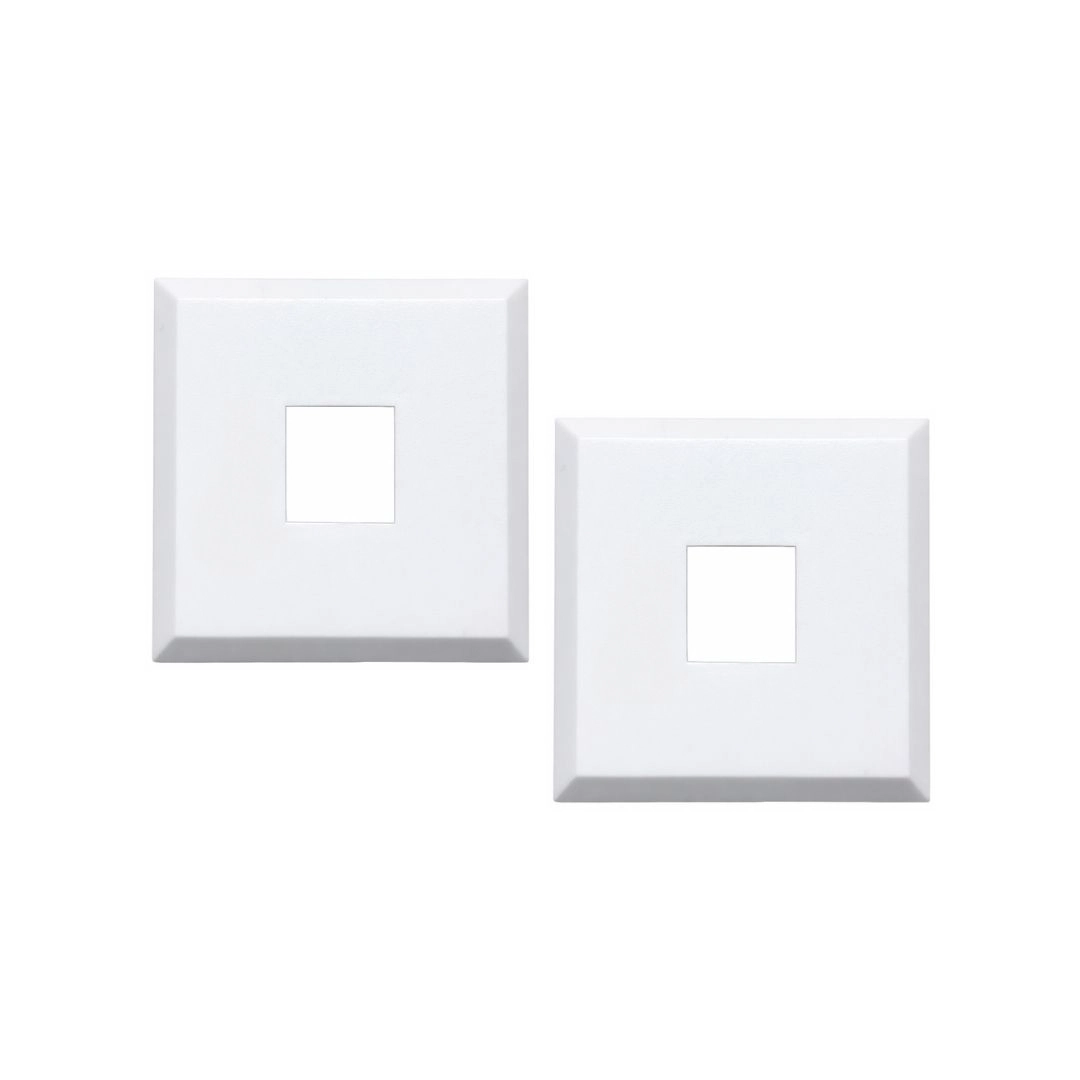 Canopla Nylon Acabamento Tubo Corrimão Guarda Corpo Quadrada 20x20mm 3/4 Pol Branca Kit 2/un