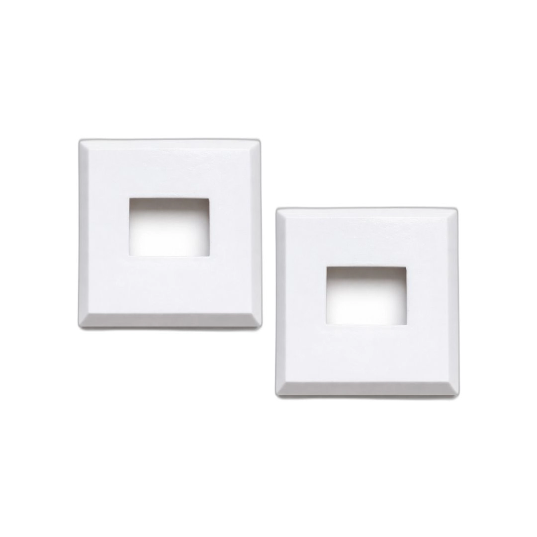 Canopla Nylon Acabamento Tubo Corrimão Guarda Corpo Retangular 30x20mm 1 1/4 X 3/4 Pol Branca Kit 2/un