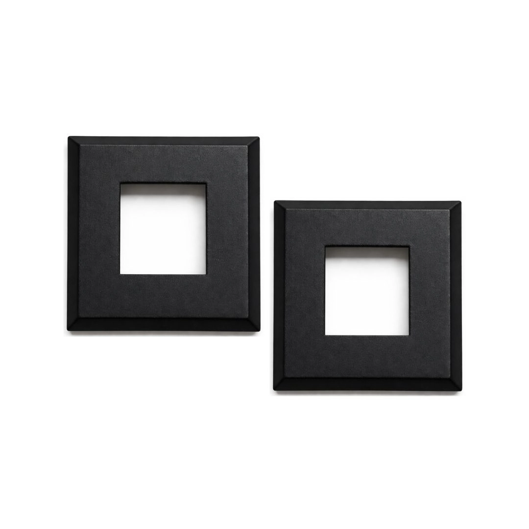 Canopla Nylon Acabamento Tubo Corrimão Guarda Corpo Quadrada 30x30mm 1 1/4x1 1/4 Pol Preto Kit 2/un