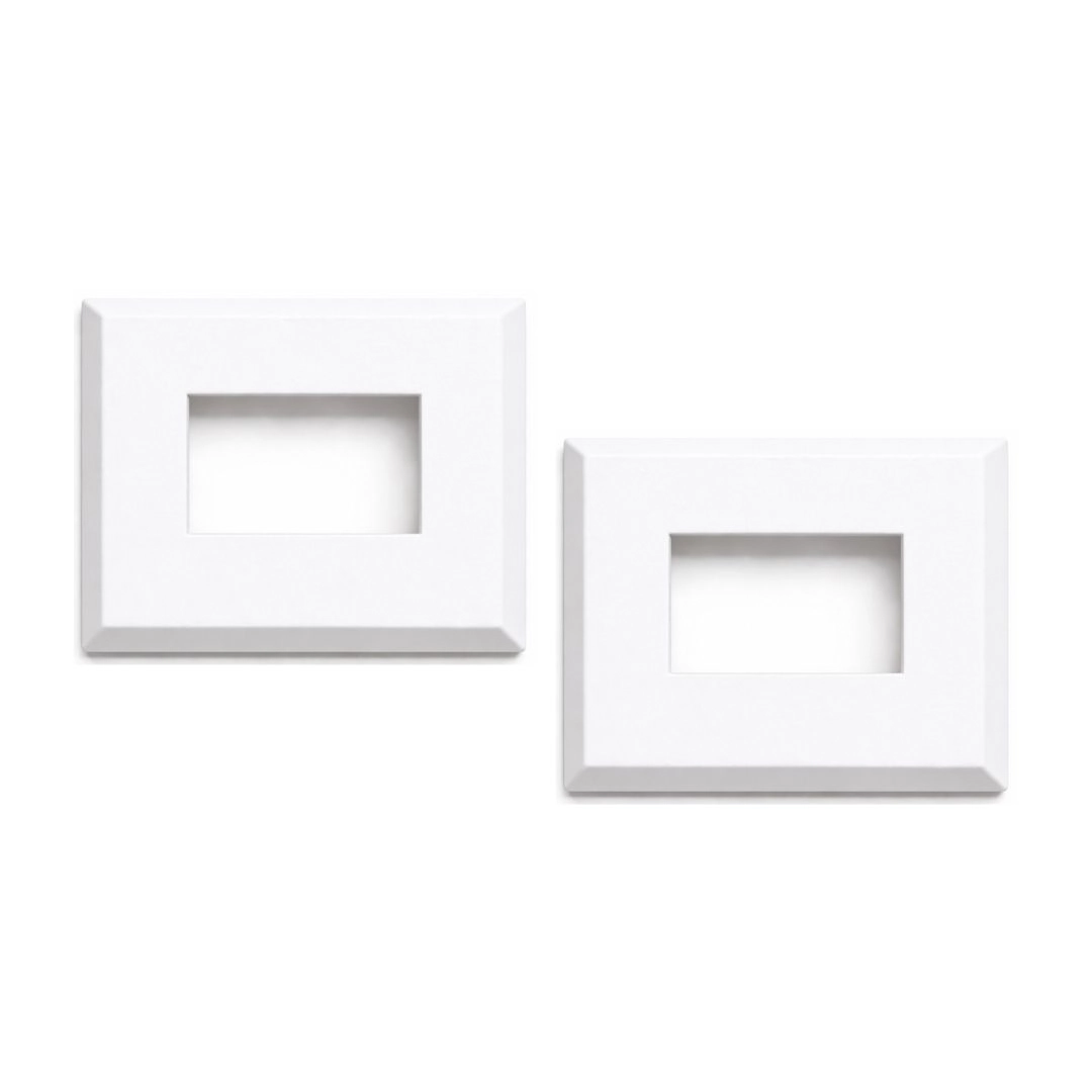 Canopla Nylon Acabamento Tubo Corrimão Guarda Corpo Retangular 40x20mm 1 1/2x3/4 Pol Branca Kit 2/un