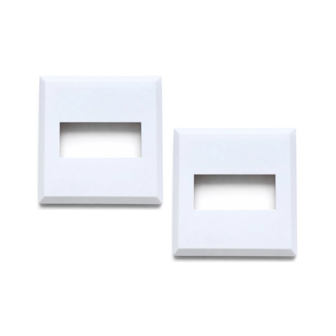 Canopla Nylon Acabamento Tubo Corrimão Guarda Corpo Retangular 50x20mm 2x3/4 Pol Branca Kit 2/un