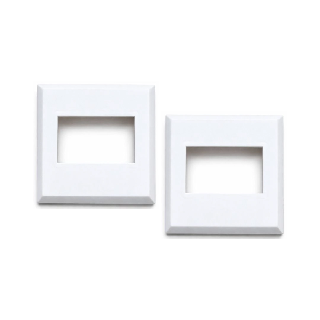 Canopla Nylon Acabamento Tubo Corrimão Guarda Corpo Retangular 50x35mm 2x1 3/8 Pol Branca Kit 2/un