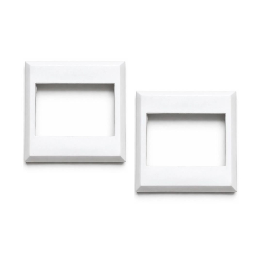 Canopla Nylon Acabamento Tubo Corrimão Guarda Corpo Retangular 60x40mm 2 1/2x1 1/2 Pol Branca Kit 2/un