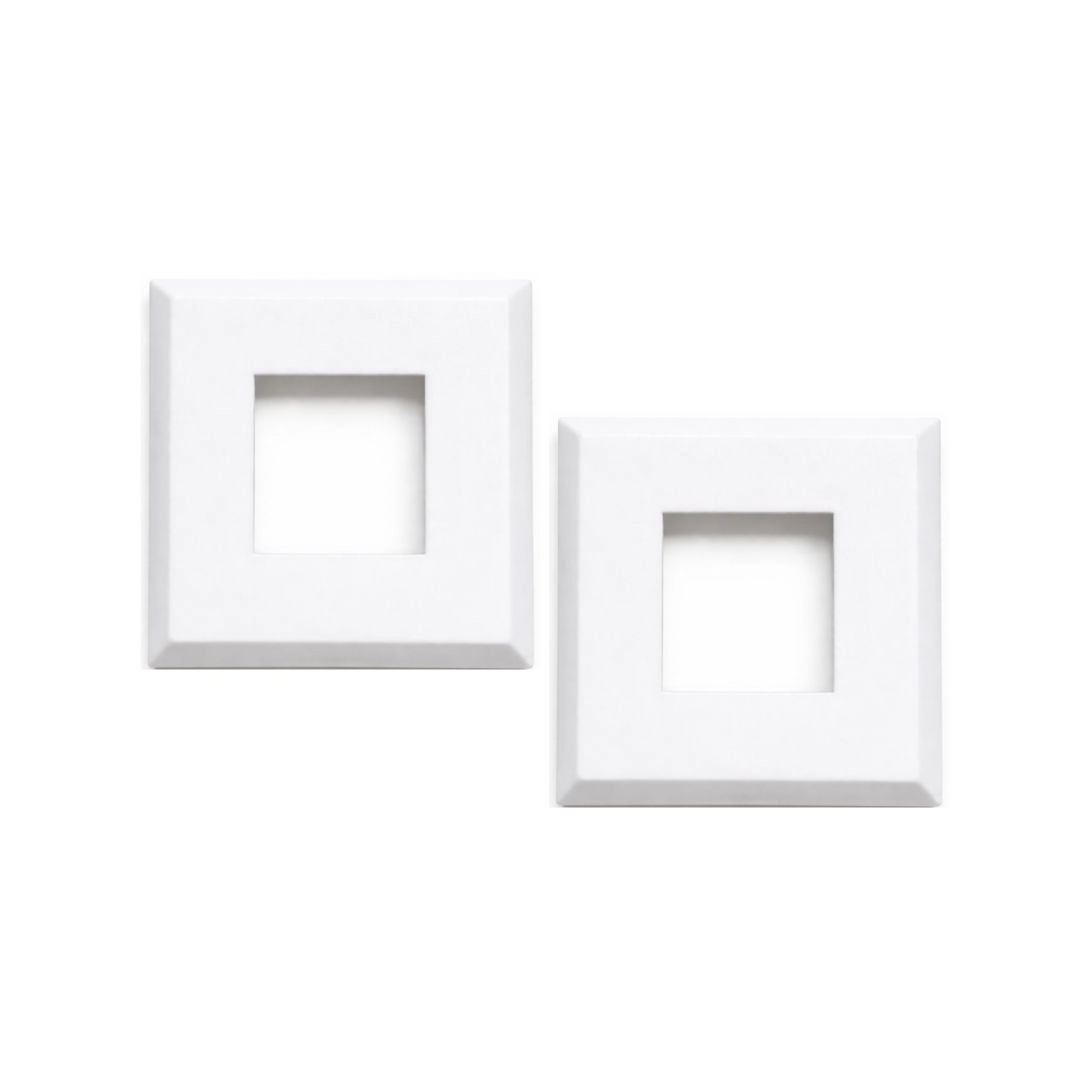 Canopla Nylon Acabamento Tubo Corrimão Guarda Corpo Quadrada 30x30mm 1 1/4x1 1/4 Pol Branca Kit 2/un