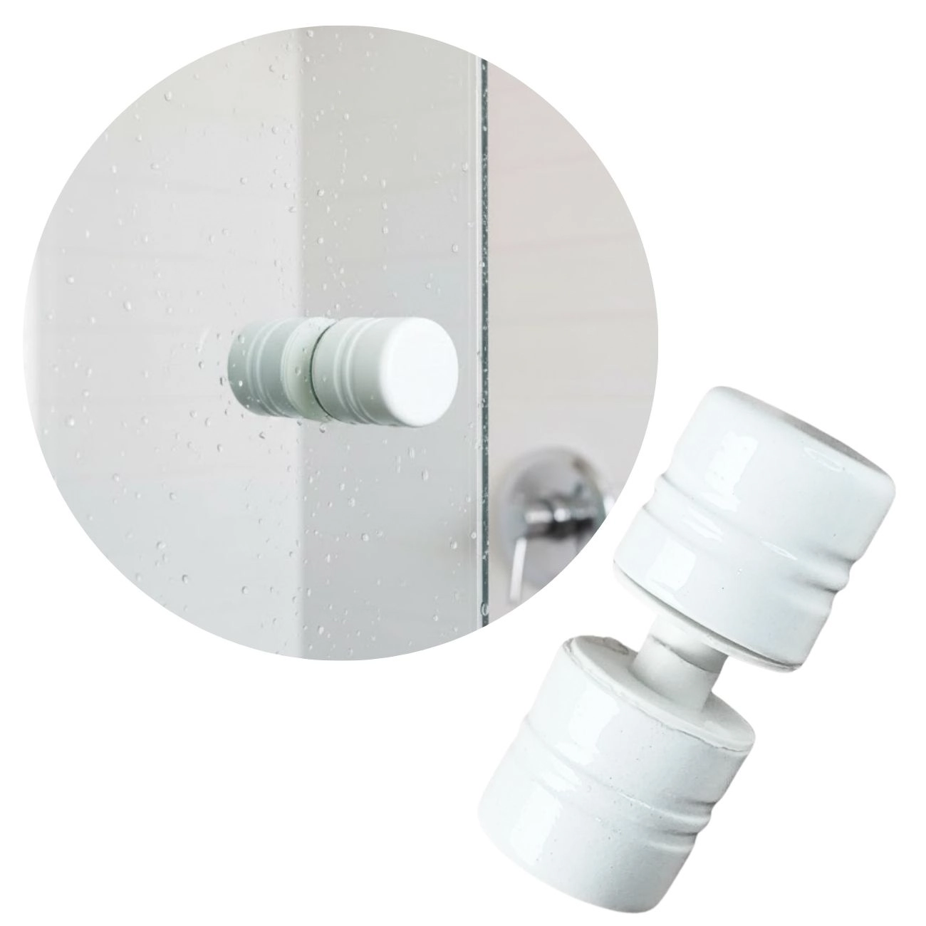 Puxador Duplo Aluminio Frisado 7/8 Box Porta Vidro Temperado American 2010 161-005 Branco