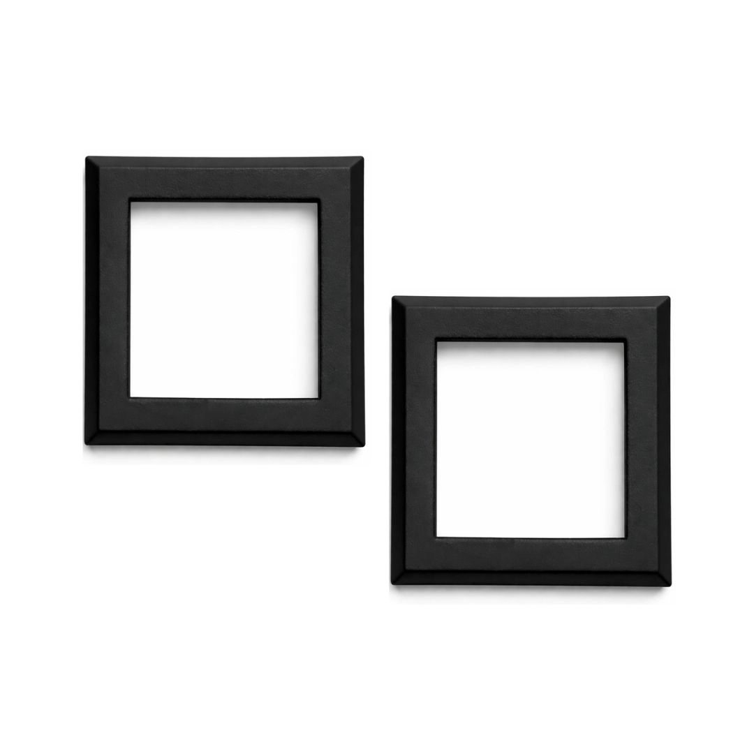 Canopla Nylon Acabamento Tubo Corrimão Guarda Corpo Quadrada 50x50mm 2x2 Pol Preta Kit 2/un
