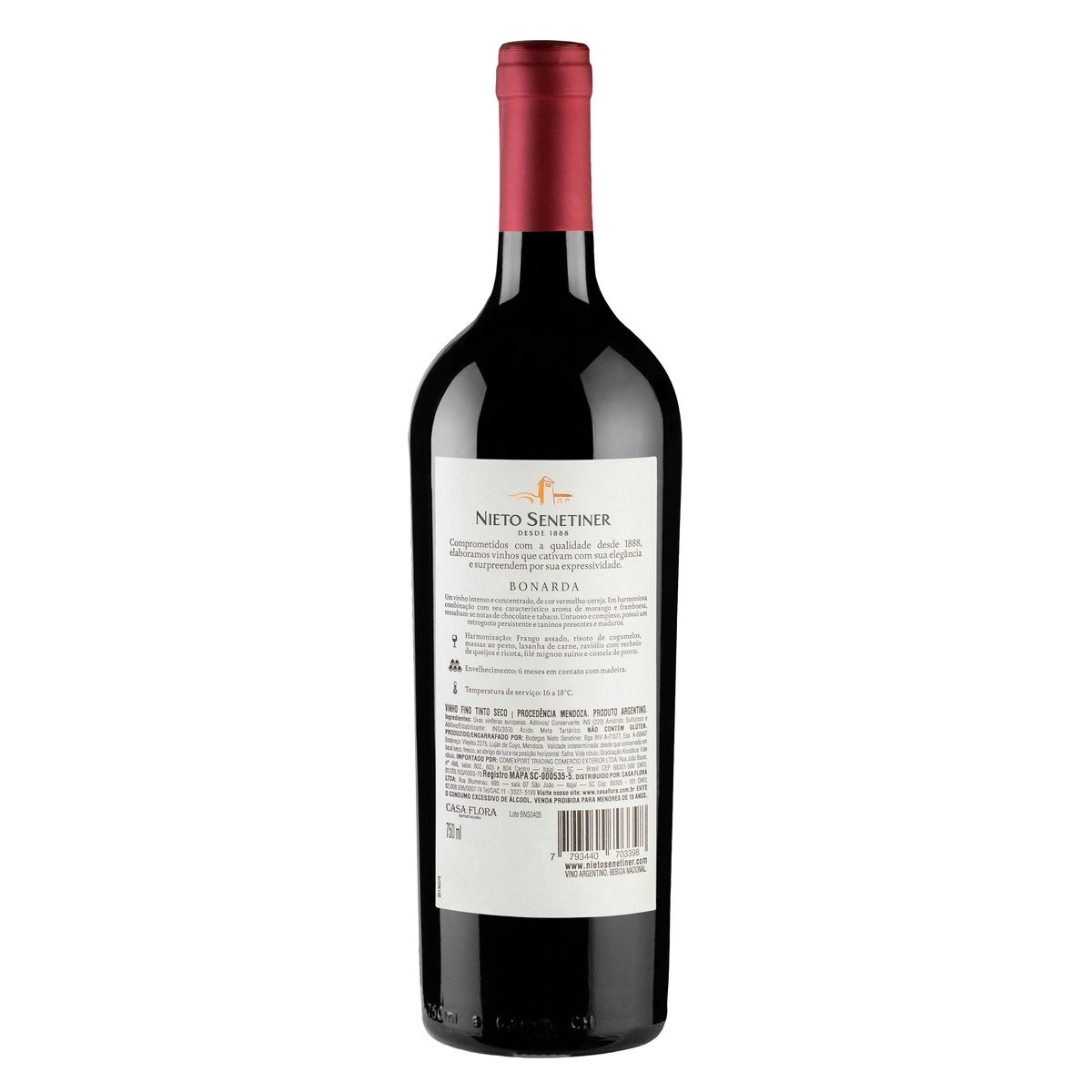 Vinho Argentino Tinto Seco Nieto Senetiner Bonarda Mendoza Garrafa 750ml