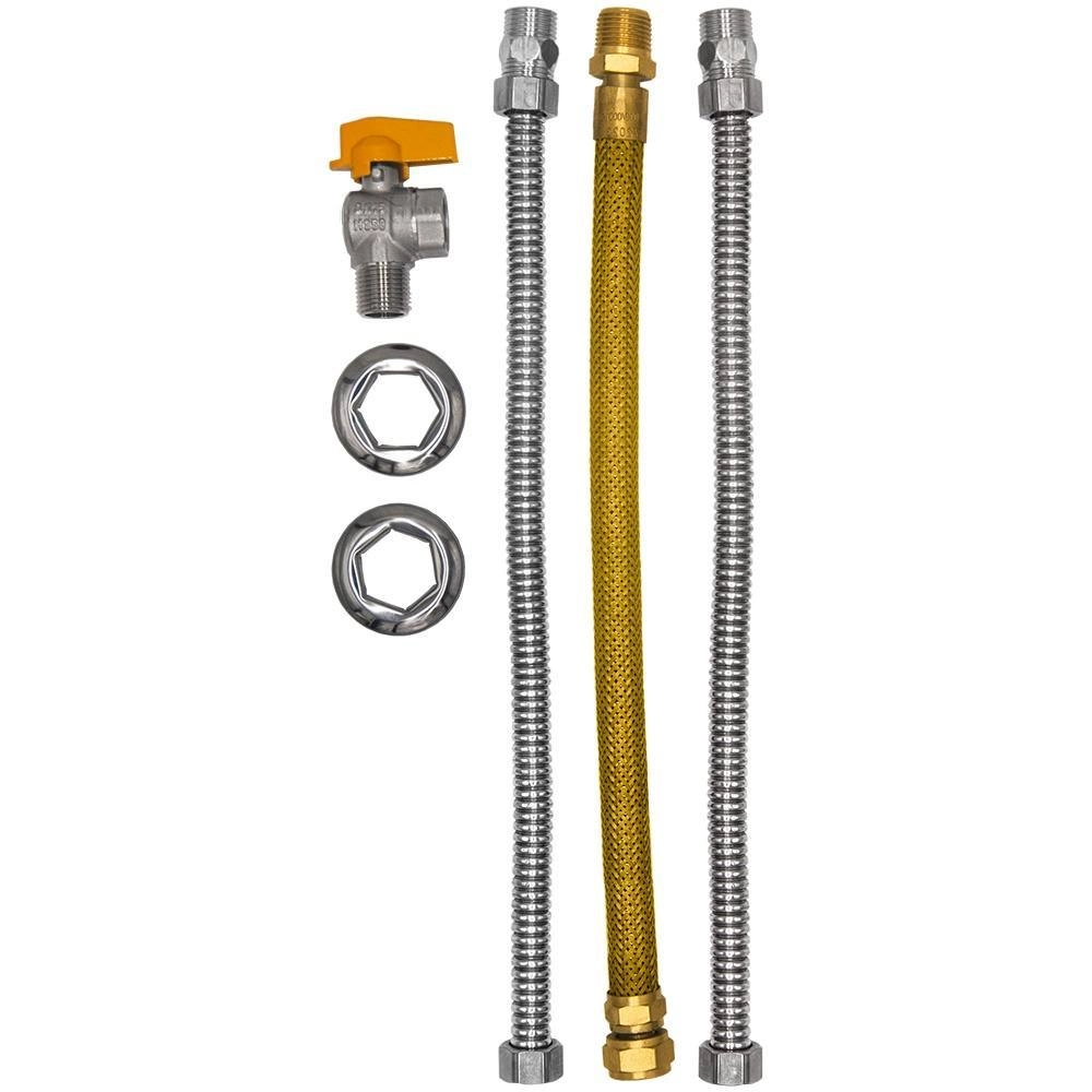 Kit Ligação Aquecedor 1/2"água 3/4"gás 40cm Registro 90 Druck