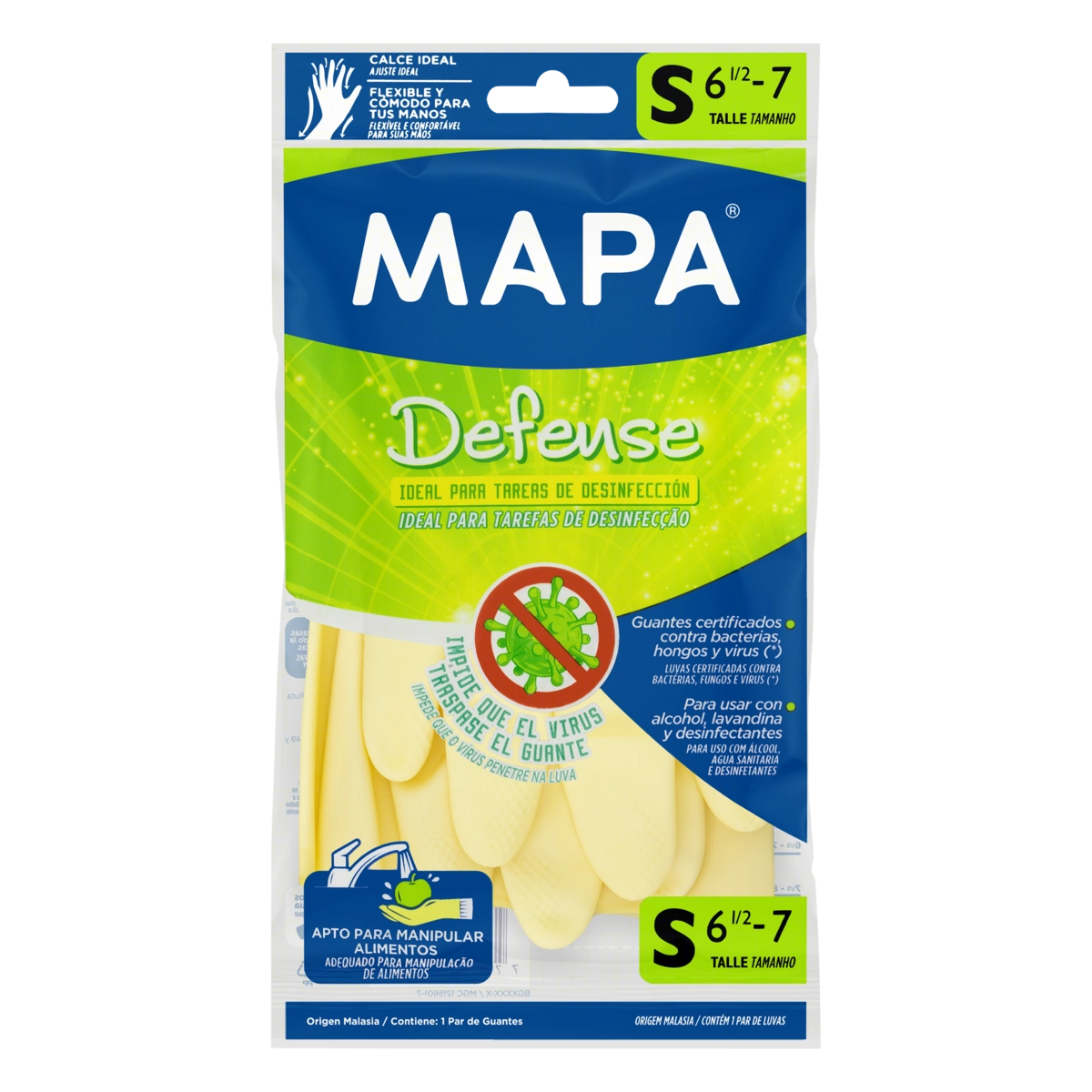 Luva Multiuso Amarela Defense Mapa P